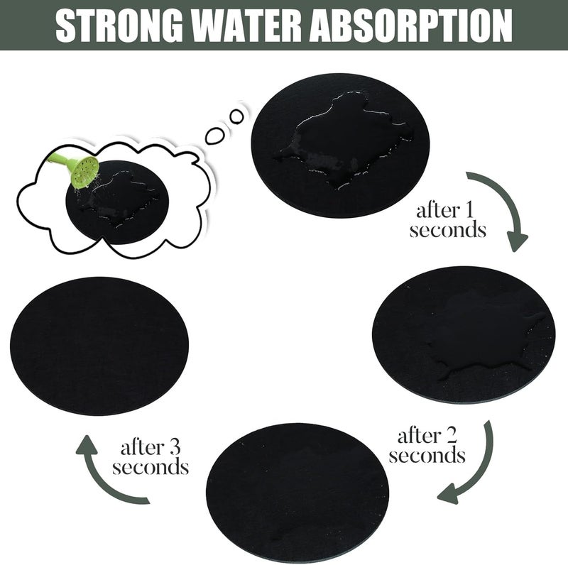AHFCANG Plant Coaster Mat Reversible(Fabric/Leather),2Pcs Plant Coasters for House Plants Indoor & Outdoor,Household Products Absorbent/Waterproof(12inch) - Image 5